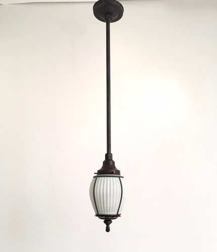 Arts and Crafts Fluted Bulbous Pendants